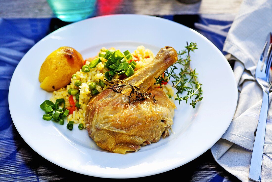 Lemon chicken with vegetable fried rice