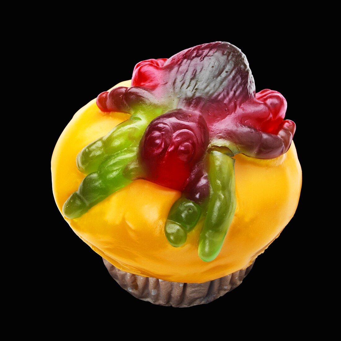 Cupcake with jelly spider for Halloween