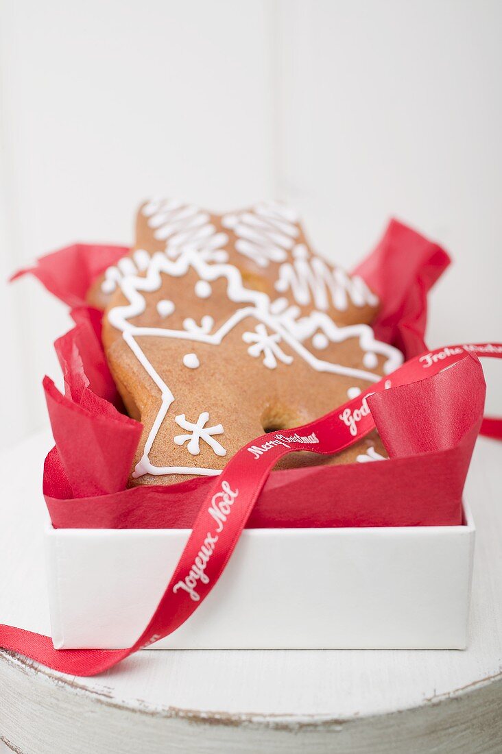 Lebkuchen, weihnachtlich verziert, zum Verschenken