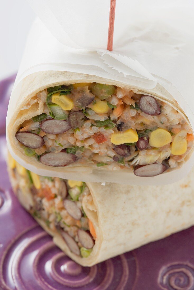 Bean and rice burritos to take away