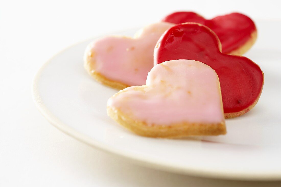Heart-shaped biscuits for Valentine's Day