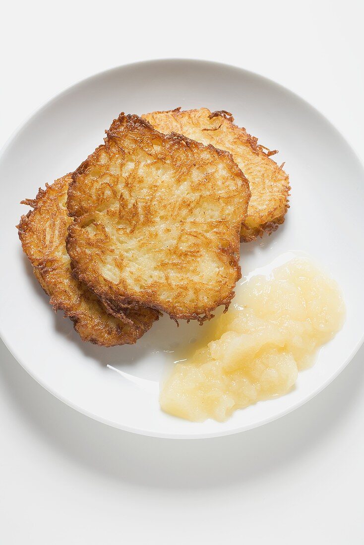 Potato rostis with apple puree