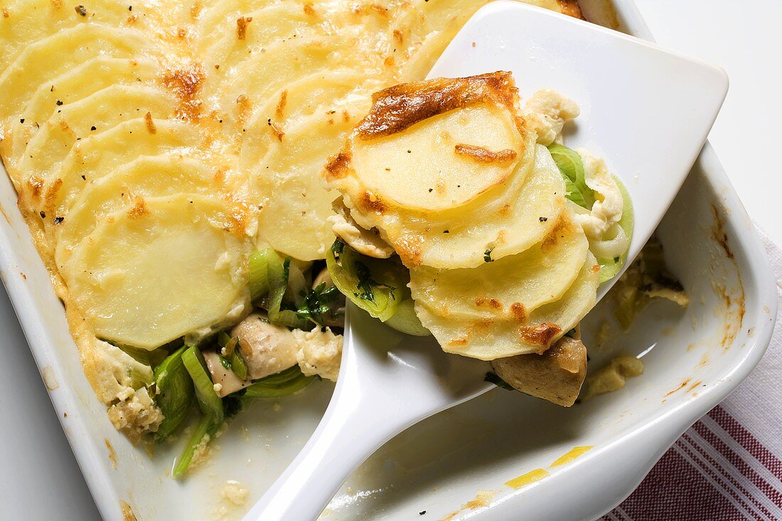 Potato and leek gratin