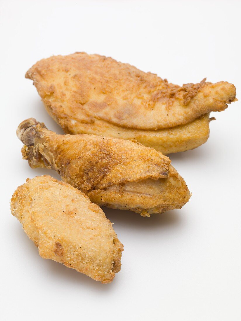 Breaded chicken pieces