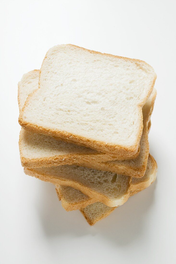 Slices of white bread, stacked