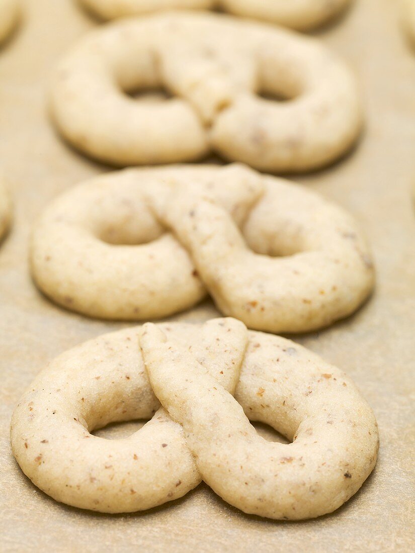 Unbaked pretzels