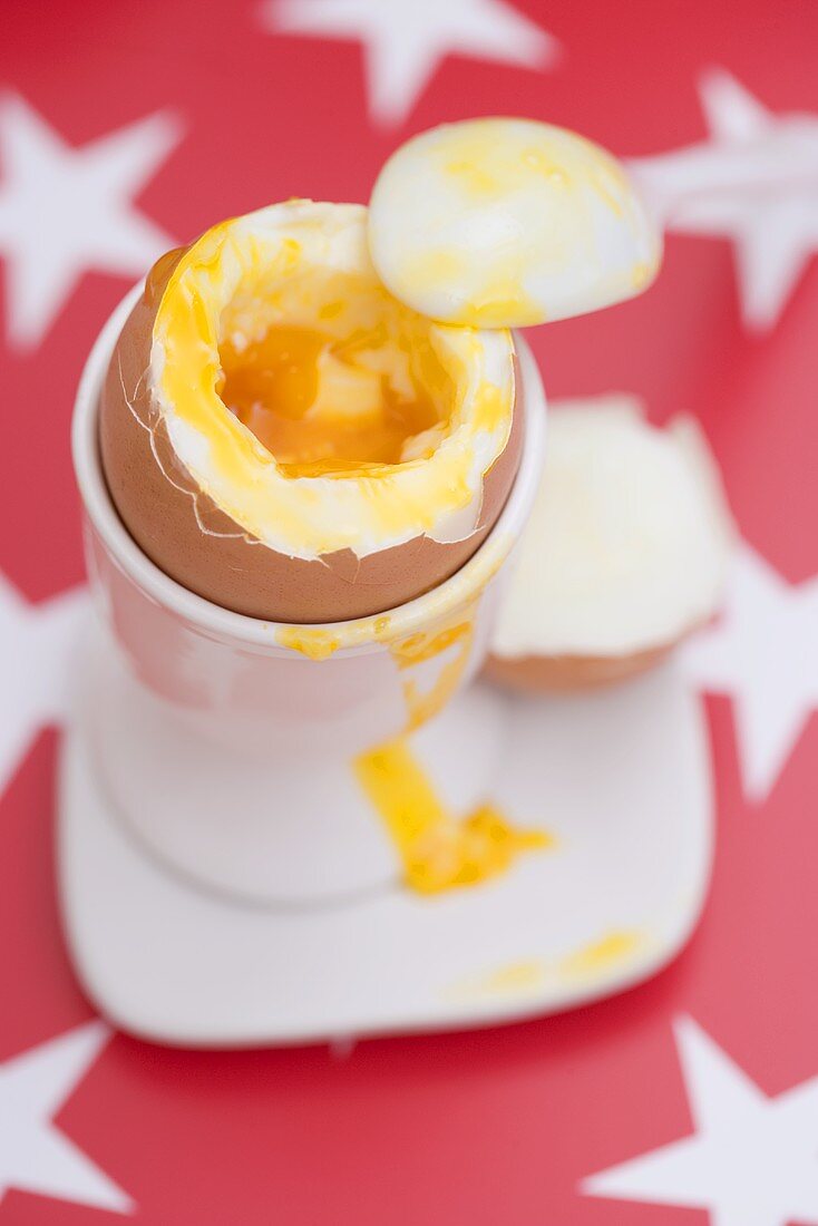 Soft-boiled egg in eggcup