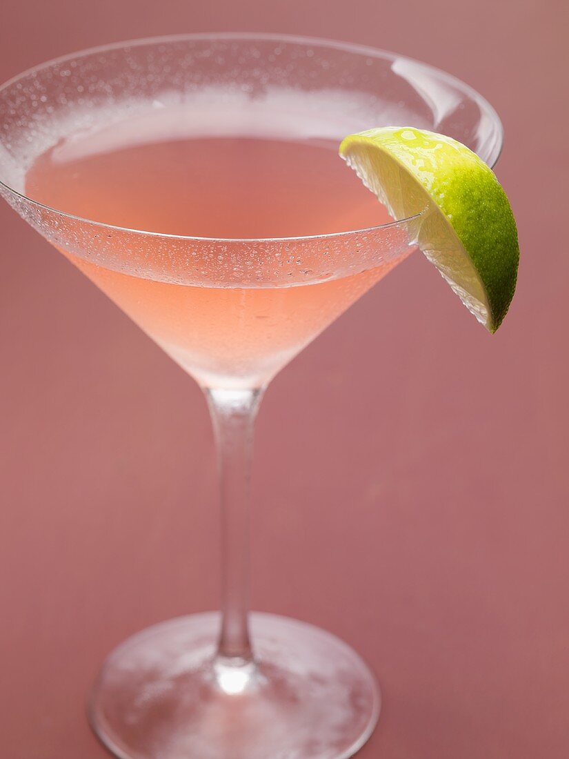 Cosmopolitan with lime wedge