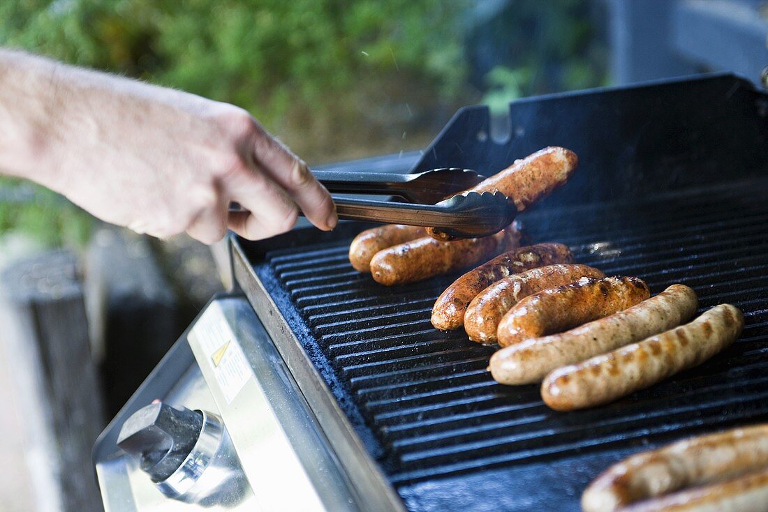 Sausages on a barbecue