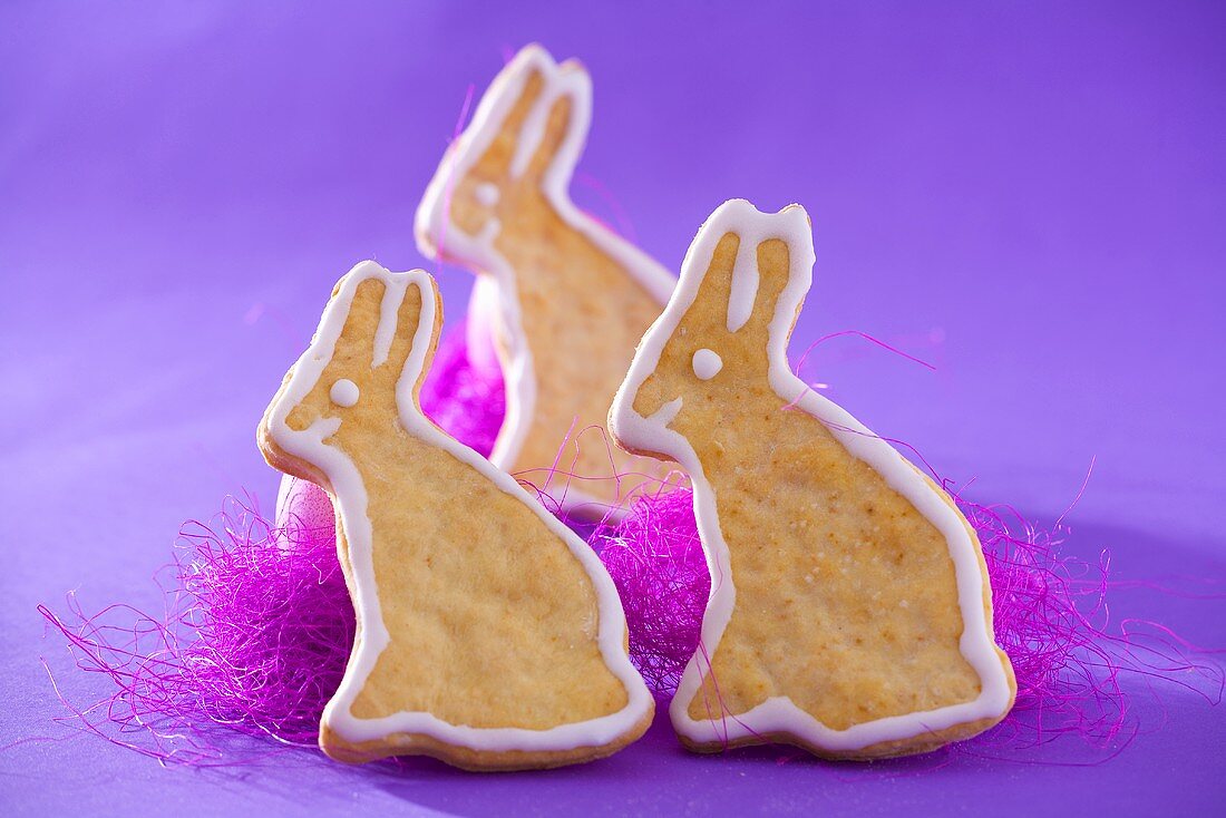 Three Easter Bunny biscuits