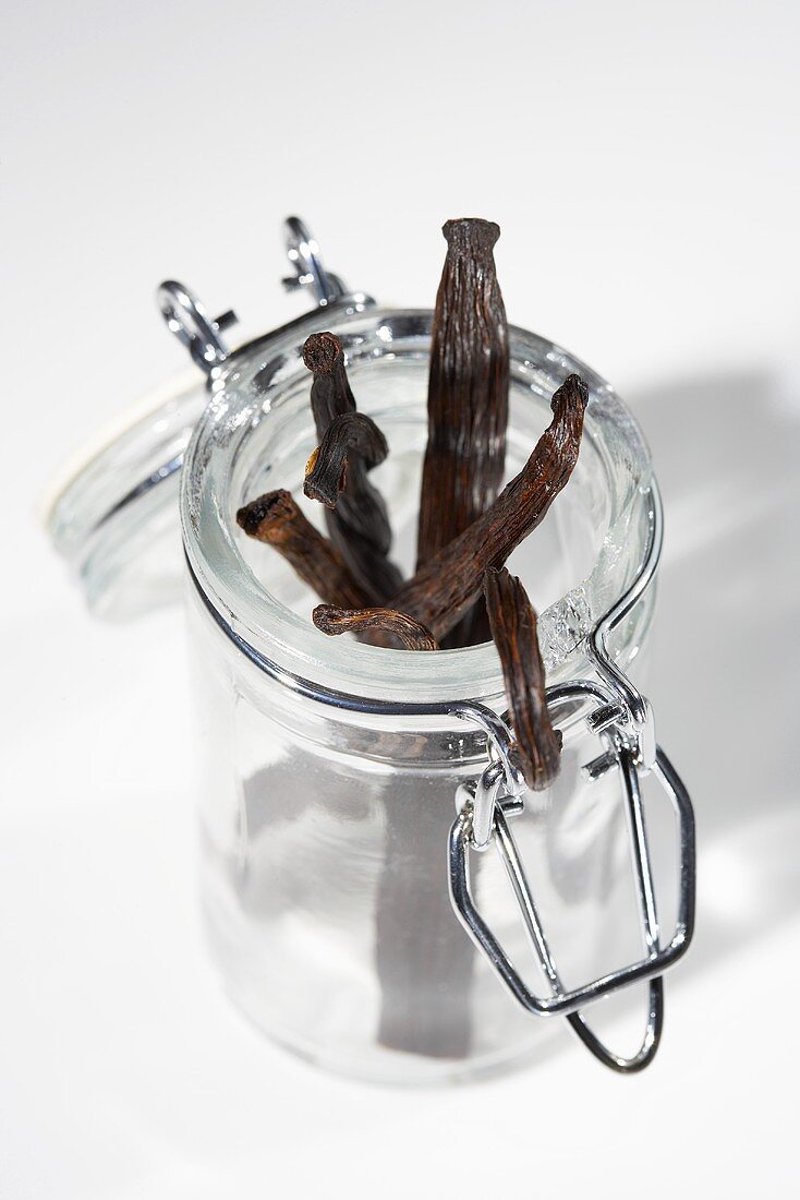 Vanilla Beans in Opened Canister