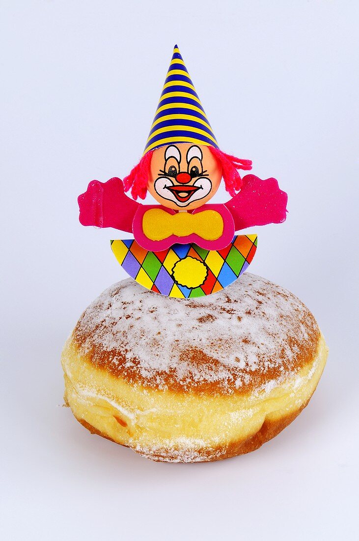 A doughnut with a clown