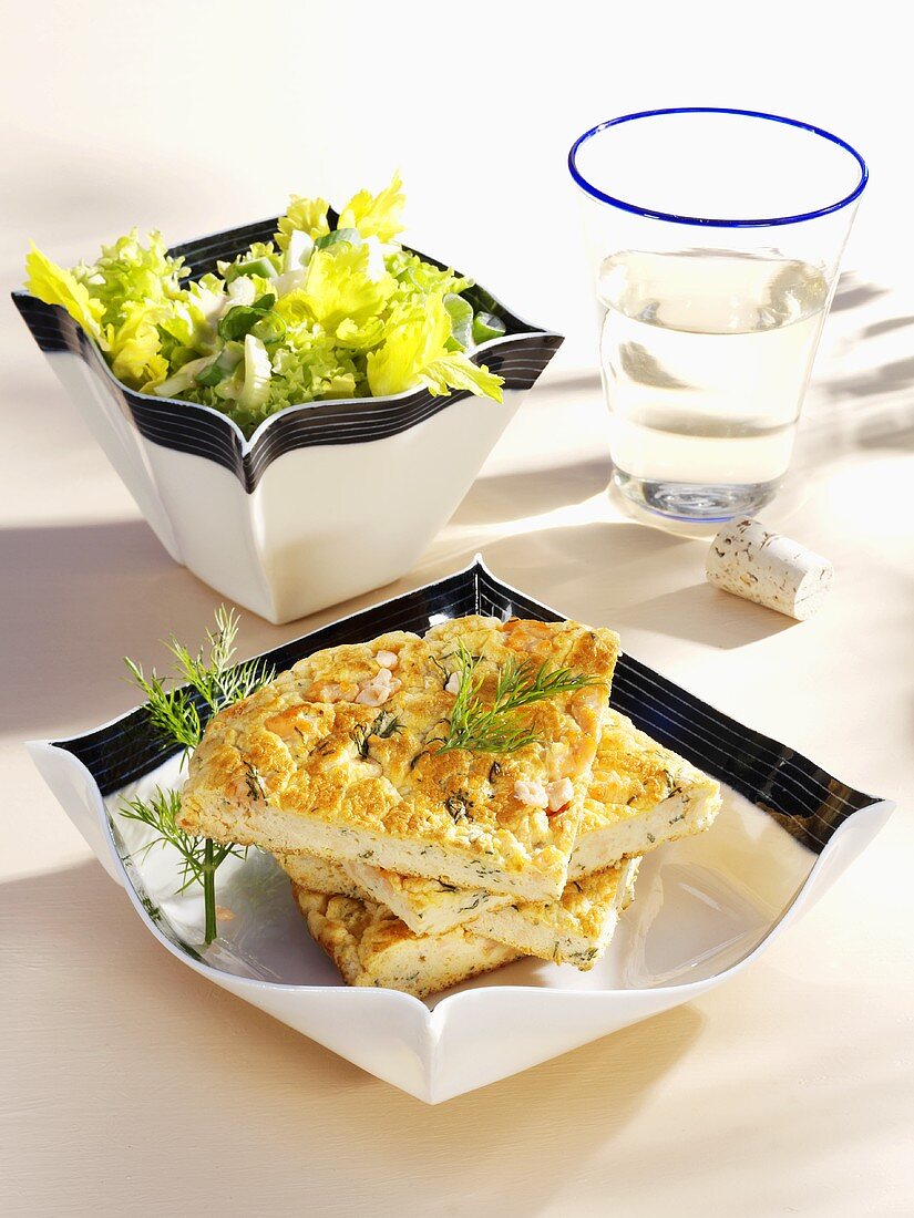Omelett mit Lachs, Salatbeilage