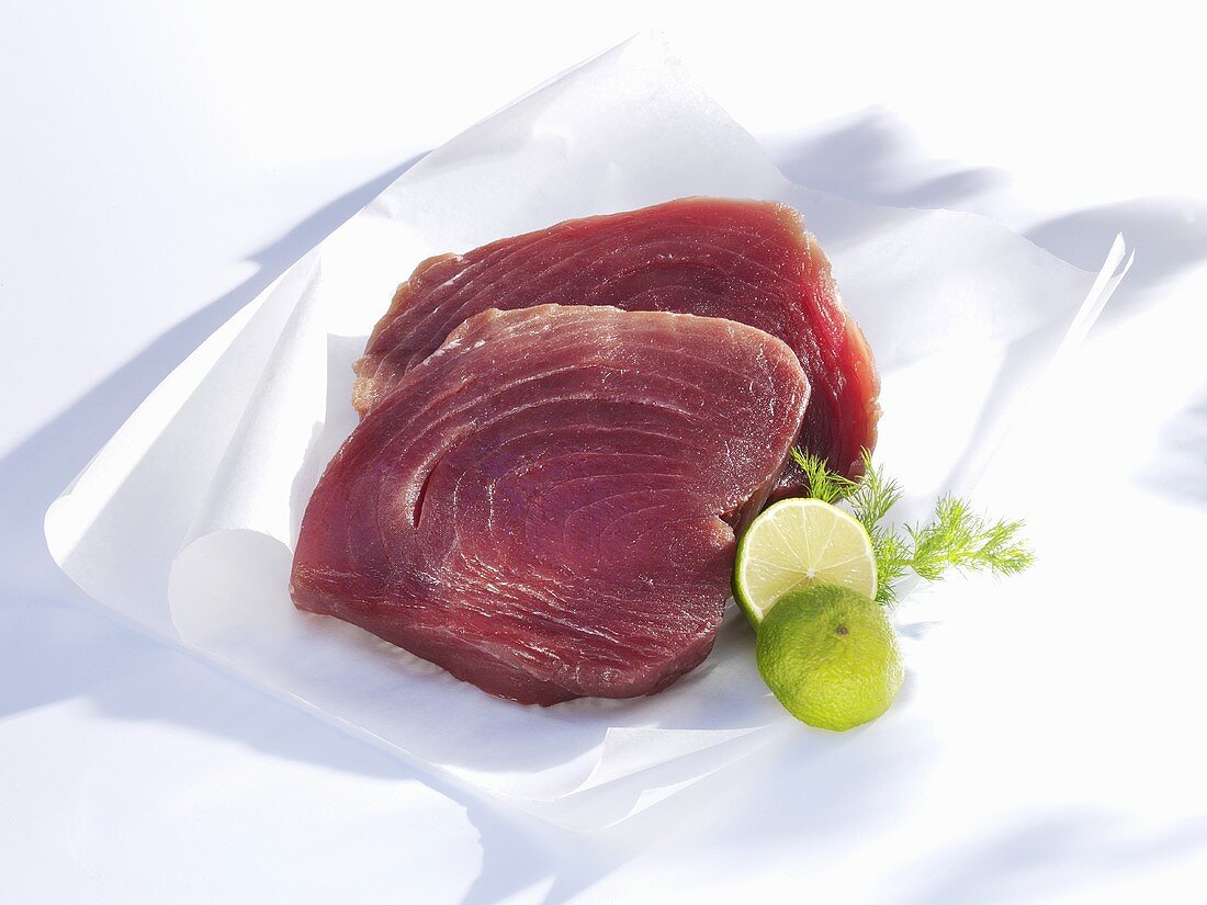 Fresh tuna steaks