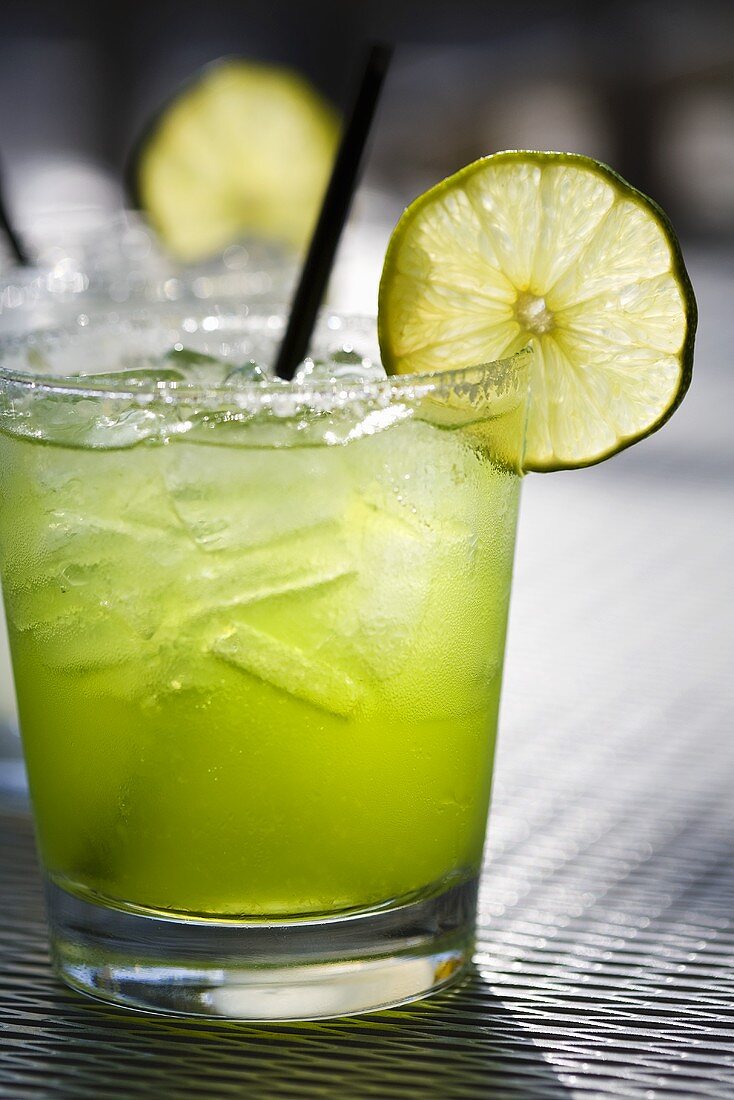 Margarita on the Rocks with Lime Slice
