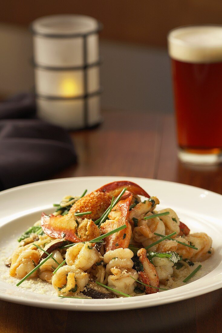 Plate of Lobster over Gnocchi