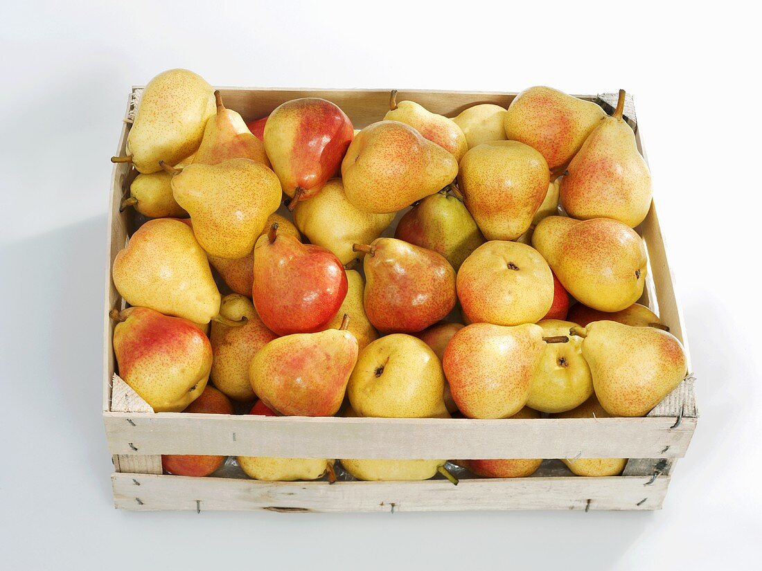 Pears in crate