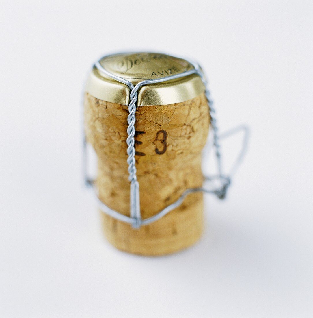 Champagne cork with wire cage
