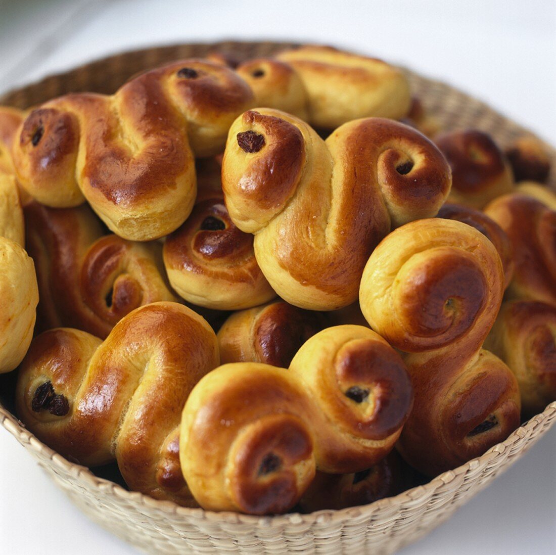 Luciabullar (Swedish saffron buns for St. Lucia's Day)