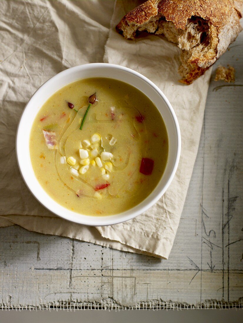 Creamy sweetcorn soup