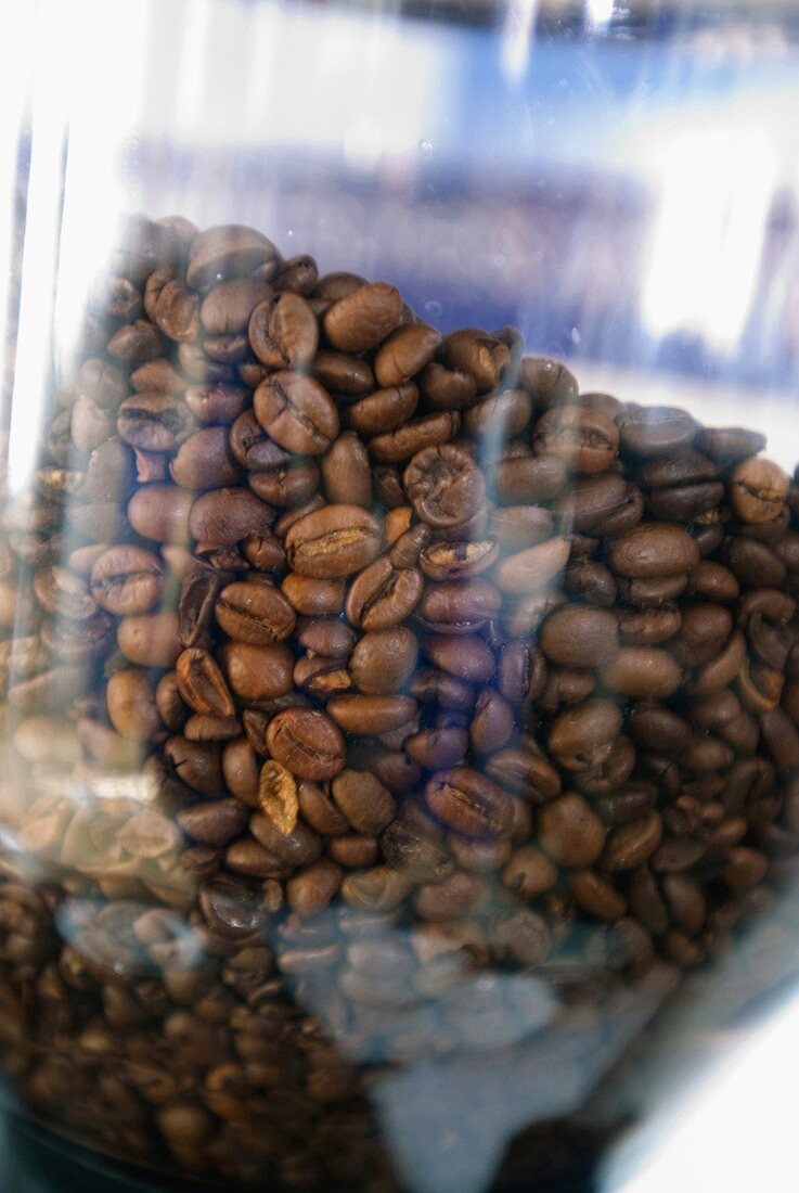 Coffee beans in jar