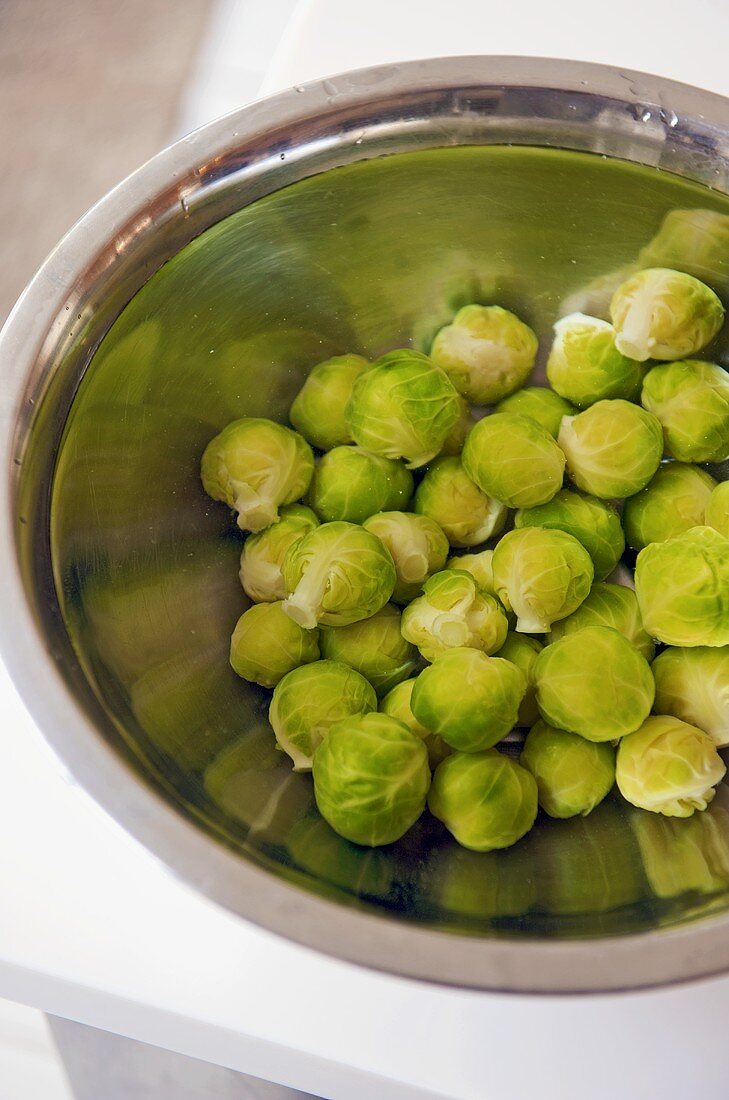 Brussels sprouts, cleaned and washed