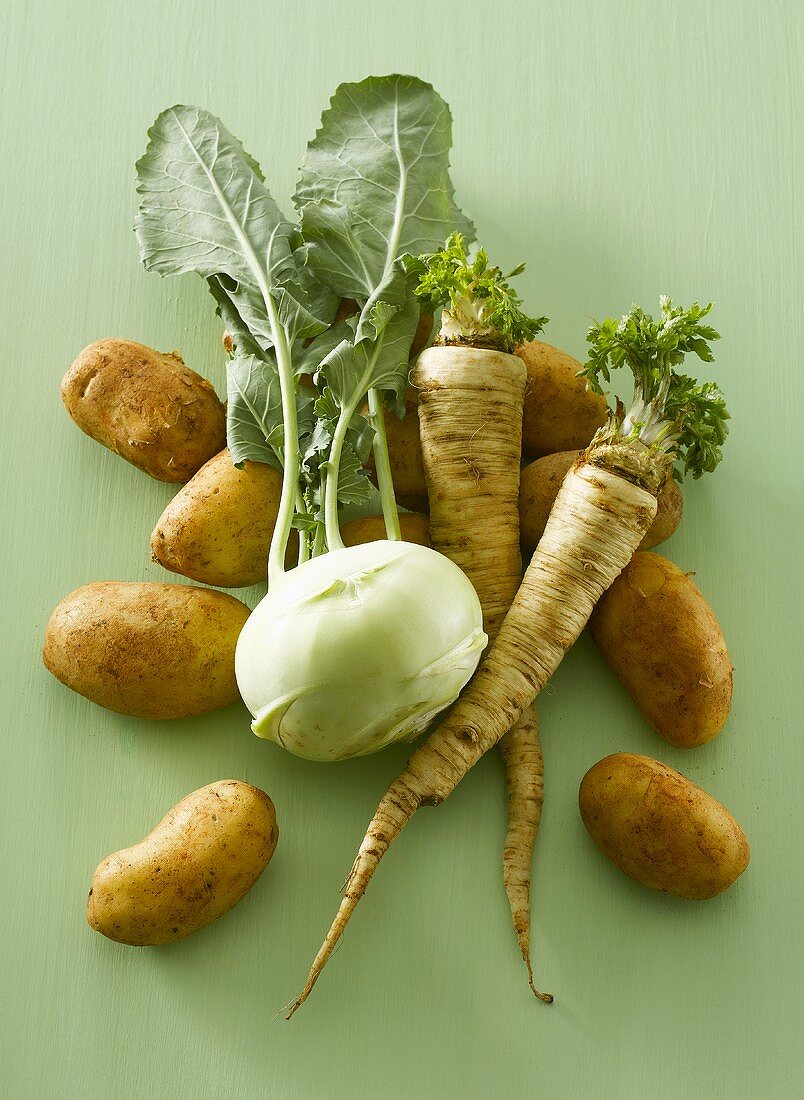 Kartoffeln, Kohlrabi und Pastinaken