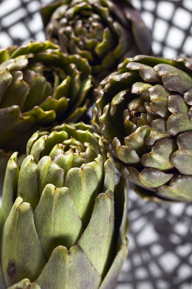 Fresh artichokes on a plate