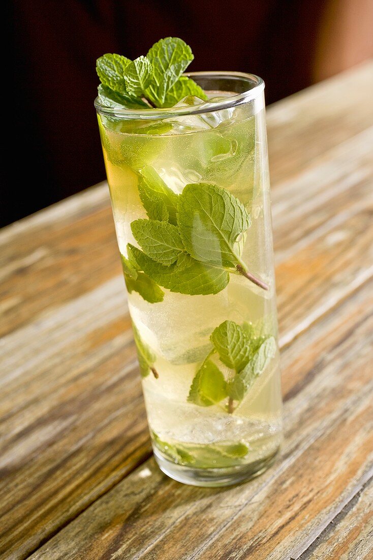 Mojito on Wooden Surface 