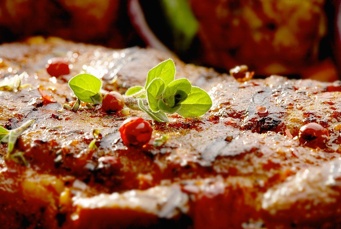 Grilled steak (close-up)