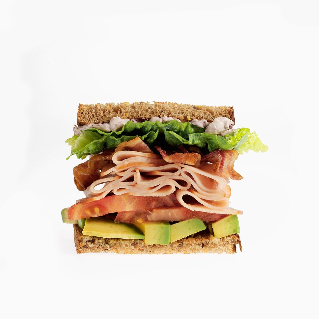 Turkey Sandwich with Bacon, Tomato and Avocado
