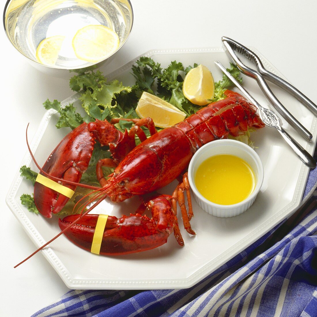 Steamed Lobster with Butter and Crackers