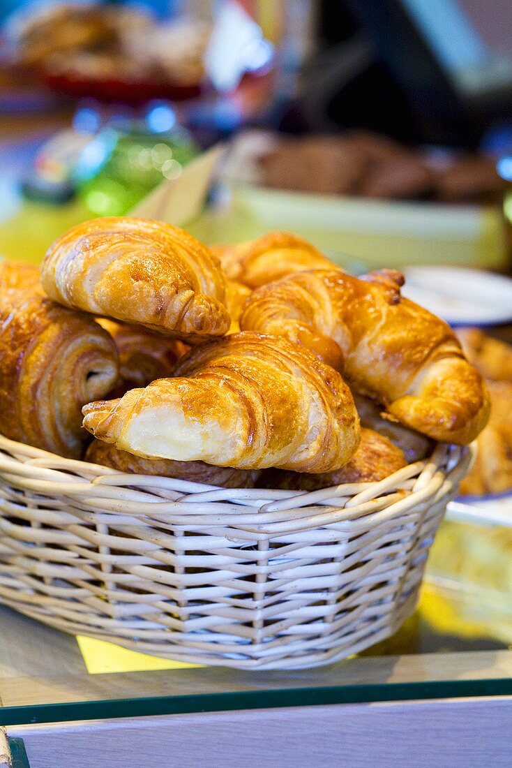 A basket of croissants