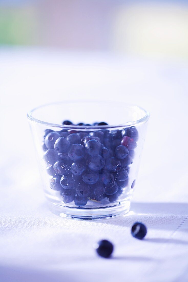 Blueberries in a glass