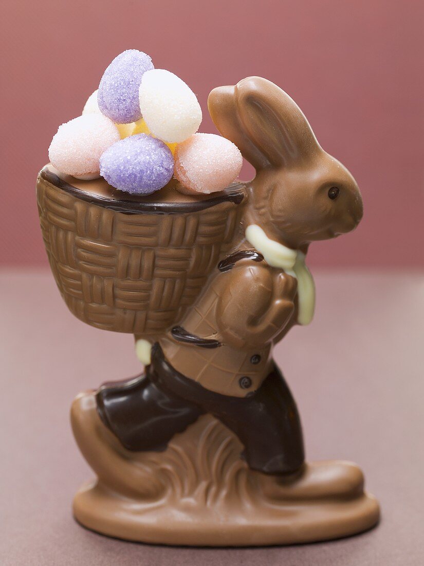 Chocolate Easter Bunny with sugar eggs
