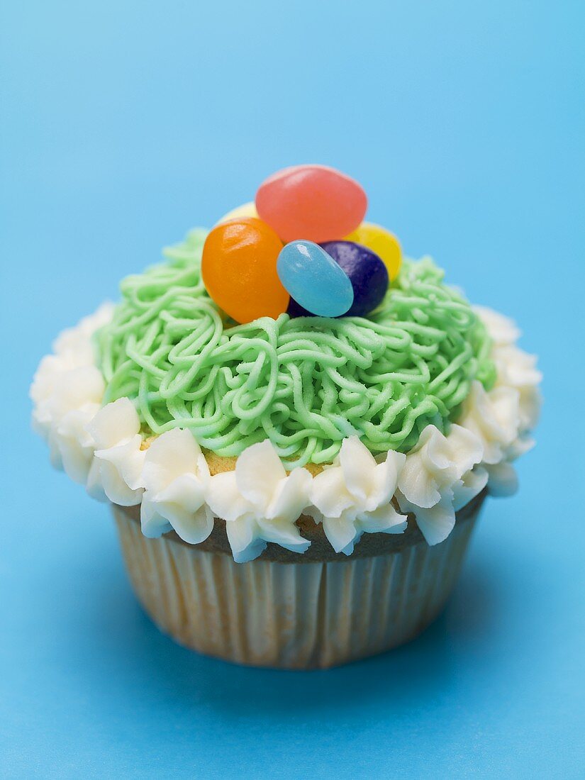 Cupcake with jelly beans