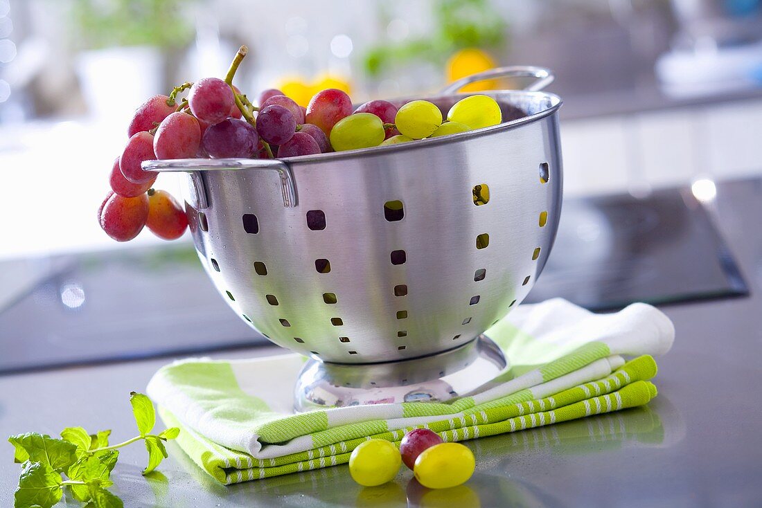 Grapes in a colander