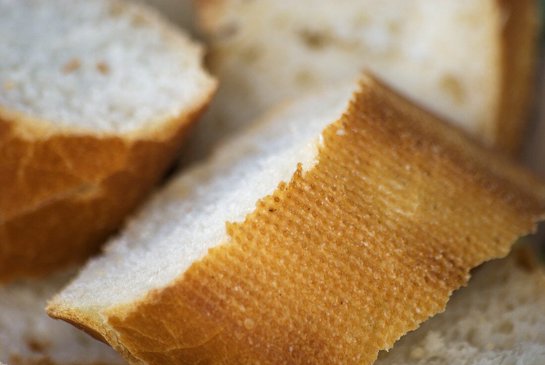 Pieces of baguette (close-up)