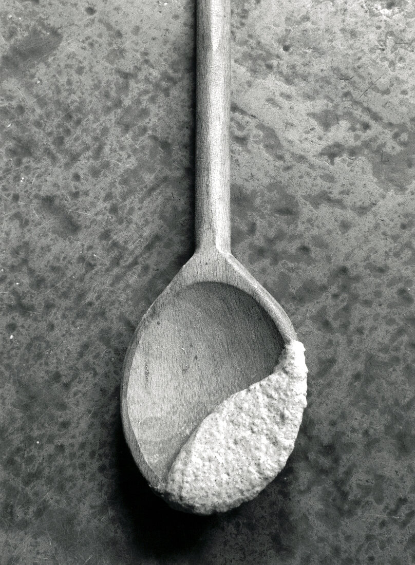 Close-up of hot mustard on wooden spoon