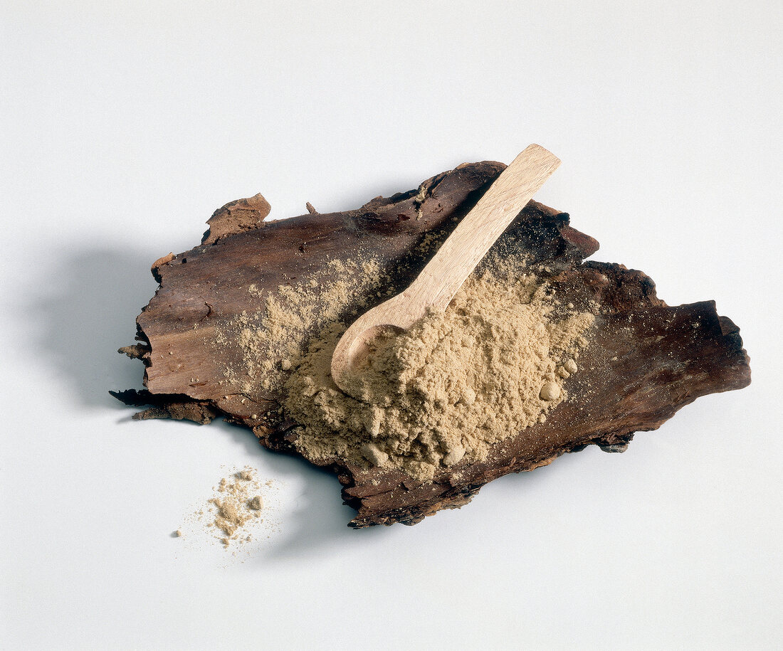 Amchur spice on wood bark