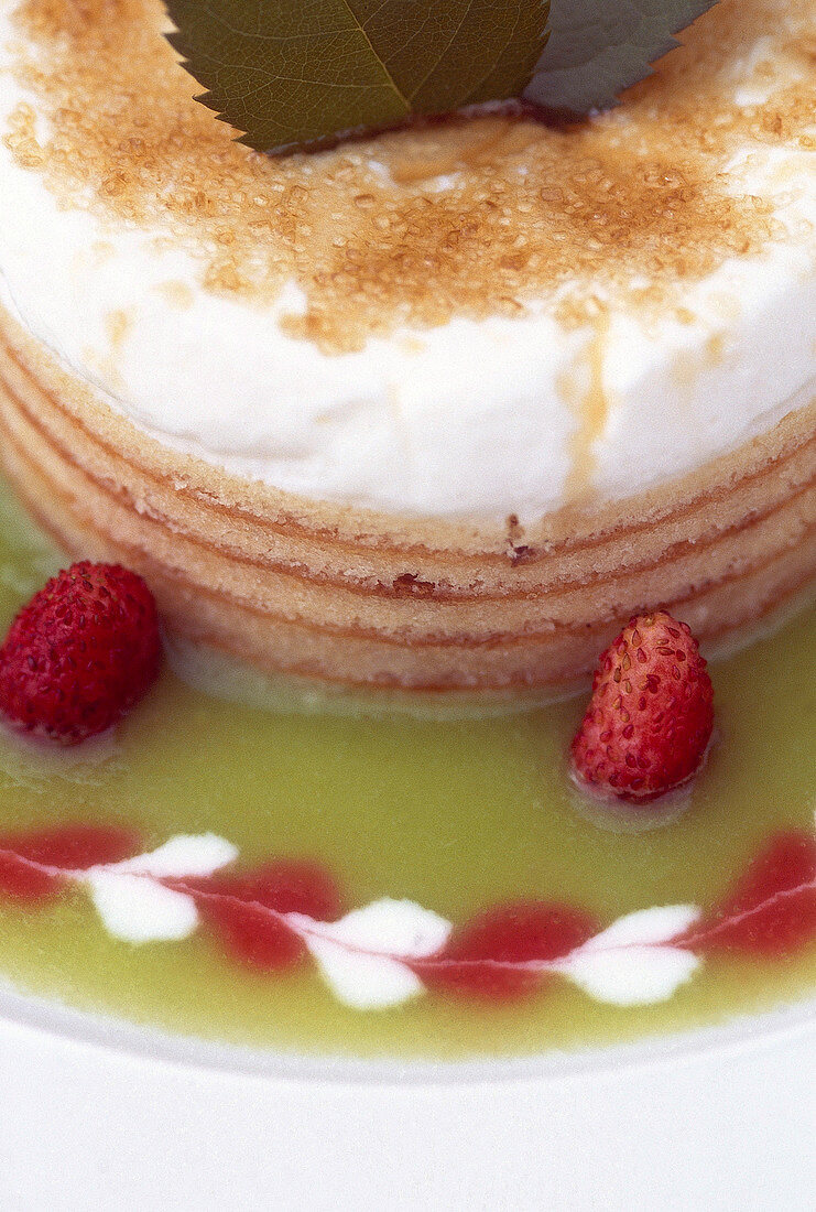 Close-up of baumkuchen