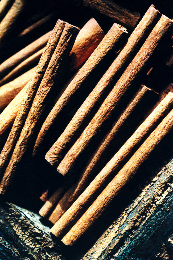 Close-up of cinnamon sticks