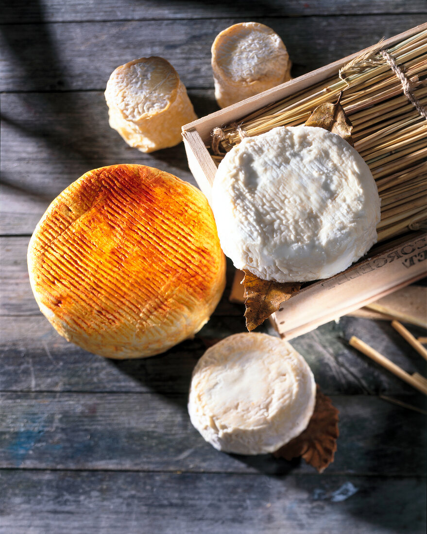 Several loaves of raw milk cheese