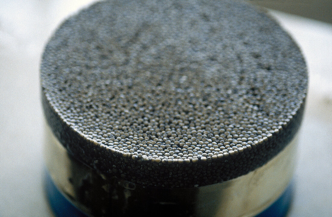 Close-up of caviar in open box