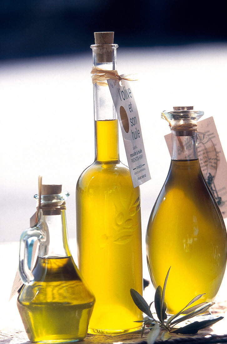 Bottles of olive oils from Provence