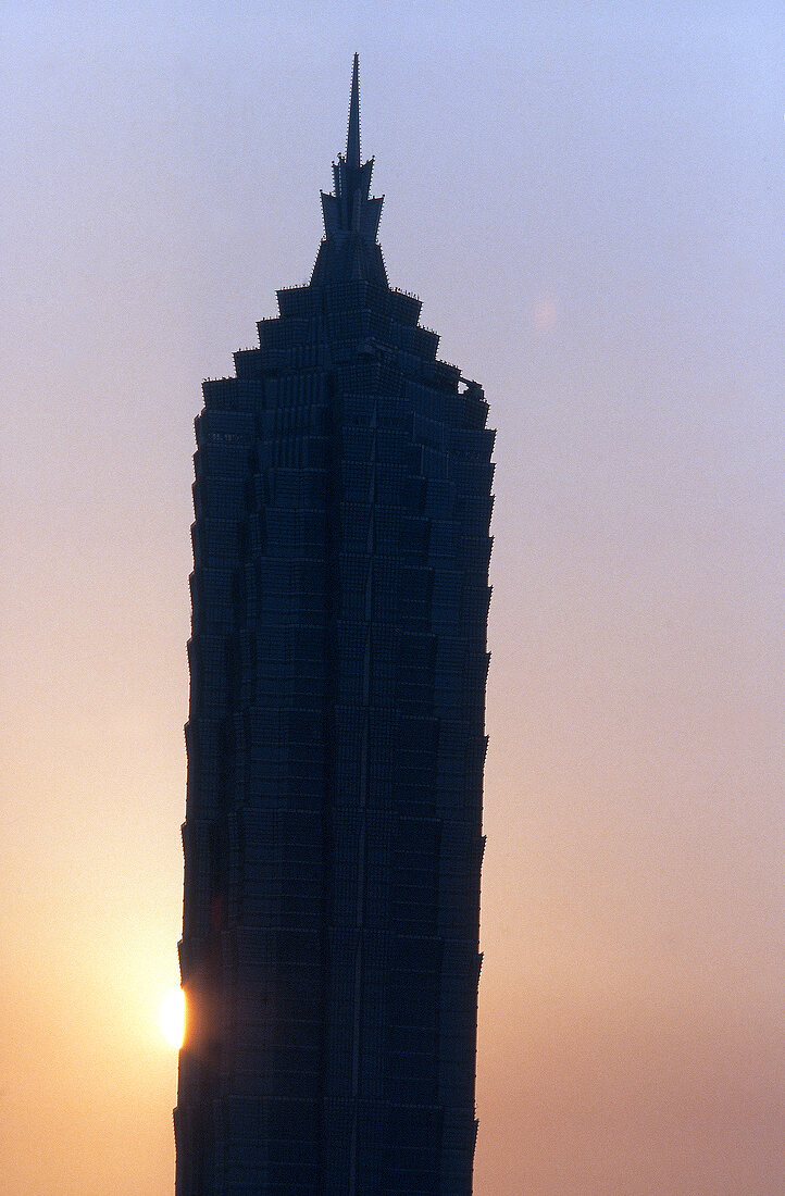 View of Jin Mao Tower with the Grand Hyatt Hotel, Shangai, China