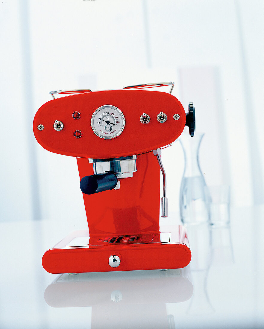 Espresso machine in red colour