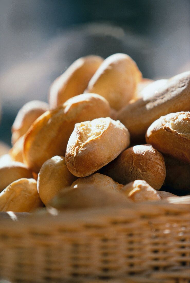 Close-up of fresh buns in a basket