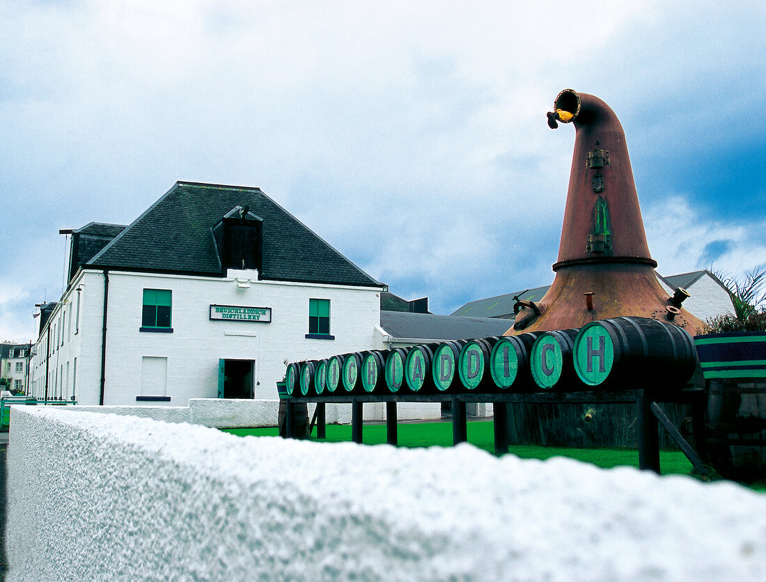 View of Bruichladdich distillery in Scotland