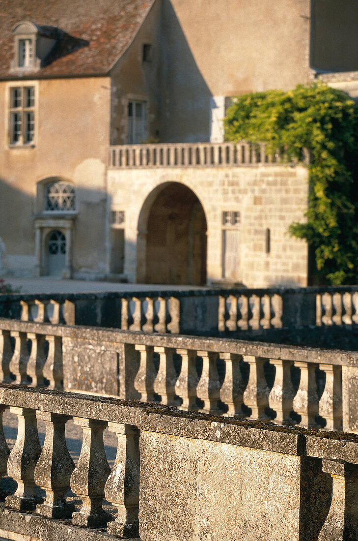Terrace of Castle of Epoisses, Burgundy, France